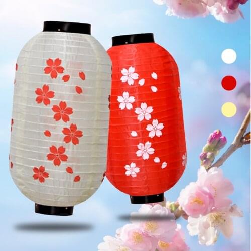 Sakura Satin Cloth Lanterns Chinese Japanese Festival Lantern Flower Balls Sushi Restaurant Wedding Party Decorations Supplies