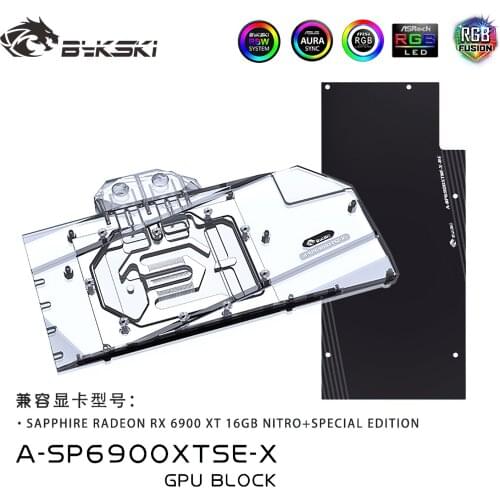 Bykski GPU Water Cooling Block w/ Backplate for Sapphire 6900XT NITRO+ Special A-SP6900XTSE-X