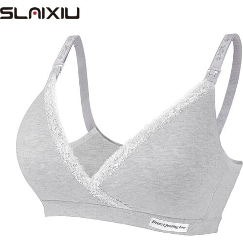 SLAIXIU Breastfeeding Sleep Bra maternity Nursing Bras Cotton Tow Hook-and-eye Pregnancy Women Breast Feeding Pregnant Clothes