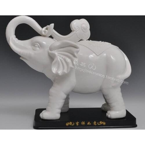 Dehua ceramic glaze decoration decoration auspicious elephant elephant creative crafts decoration TV cabinet
