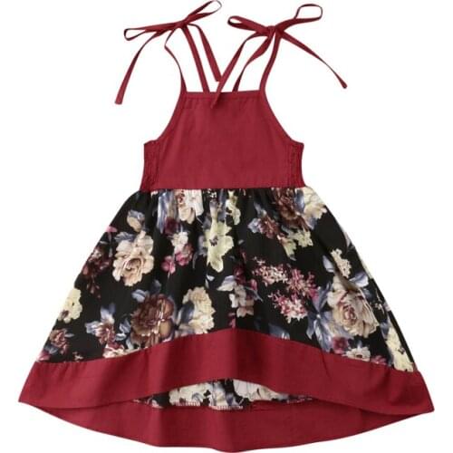 FOCUSNORM Toddler Baby Girls Stap Dress Party Tull Princess Pageant Floral Sleeveless Dress Sundress