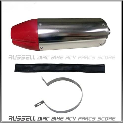 EXHAUST MUFFLER 28MM Red PIT BIKE 50cc 110 125 125CC Pit Dirt Motor Bike CRF50