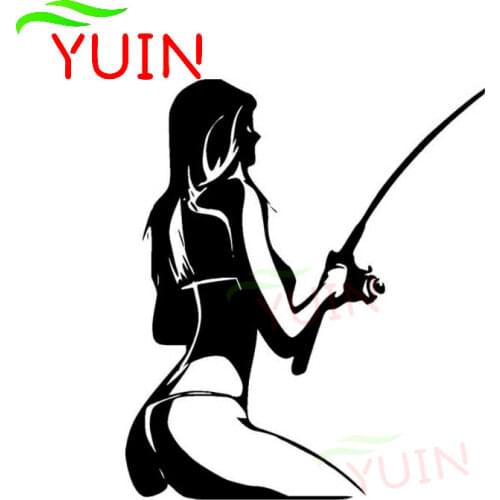 HOT BABE FISHING Personality Car Sticker Body Window Decoration Sexy Beauty Cars Accessories Fashion Waterproof Sunscreen Decal