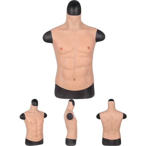 Fake Pectoral Silicone Muscles Bodysuit Abdominal Increase For Thin Man Women Lesbian Crossdressing Cosplay Stage Spoof Props