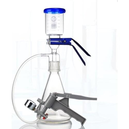 LAB 1000ml Vacuum filtration apparatus,membrane filter,Sand-Core Filter Equipment With Manual Pump