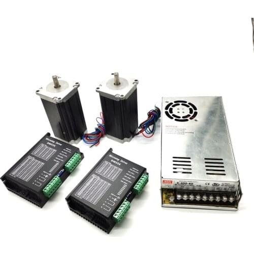 2 Axis CNC Router Kit 2PCS Nema23 57mm 2.2N.m /2.5Nm/ 3Nm Stepper Motor + 2PCS DC 20-50V Driver + 1PC 400W DC36V Power supply