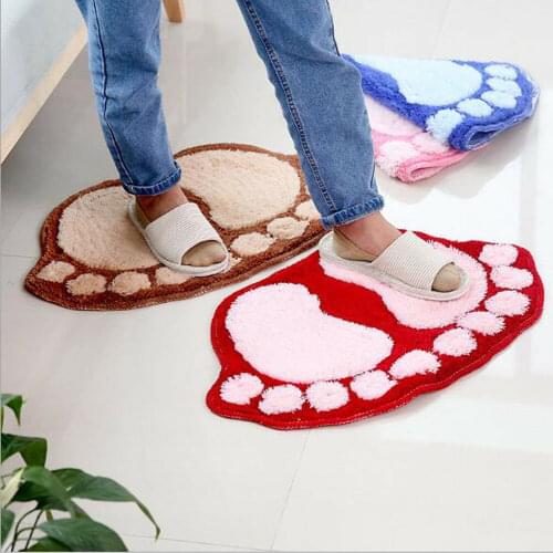New Bath Rug Bear Paw Printing Floor Mat Bath Mat Bottom Non-Slip Doormat Print Cute Rug