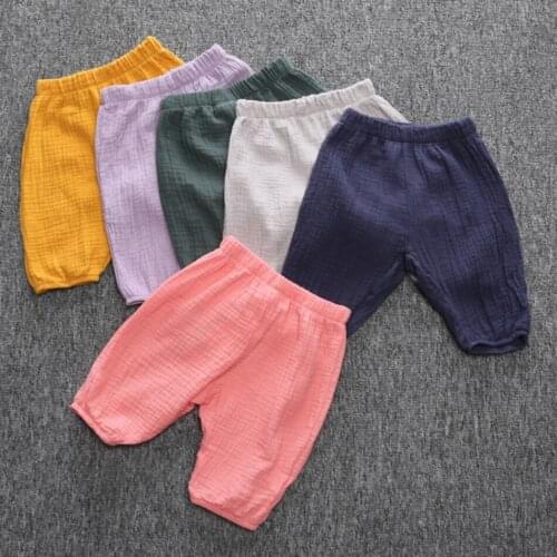 2021 New Arrival Childrens Clothing Summer Linen Baggy Pants Baby boy girl Bloomers Casual Capris Pants Pantalones Verano