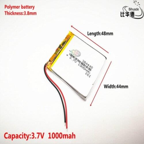 Good Qulity 3.7V,1000mAH,384448 Polymer lithium ion / Li-ion battery for TOY,POWER BANK,GPS,mp3,mp4