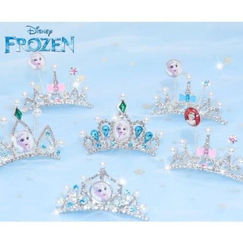 Cartoon Frozen 2 Elsa Kids Hair Makeup Toys Birthday Gift Party Crown Disney Princess Headband Baby Girls Jewelry Accessories