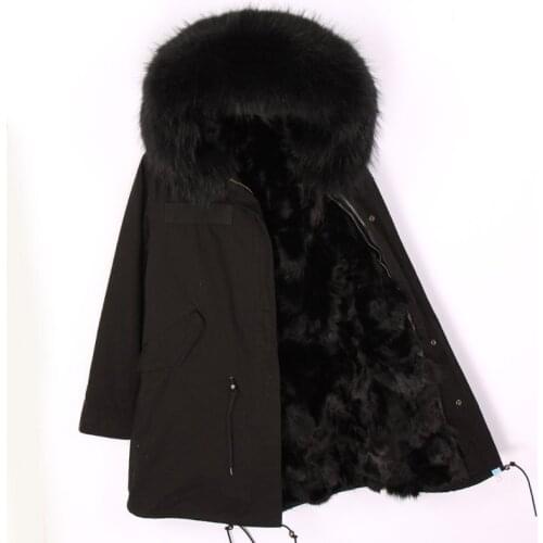 Real natural fur coat raccoon fur collar hooded real fox fur liner outwear high quality new 2020 man long parka winter jacket