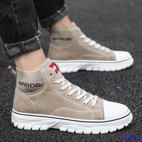 Mens Casual Shoes Winter Shoes Men High Quality Fashion Black Shoes High Canvas Shoes Non-slip Wear Comfort Shoes Mens