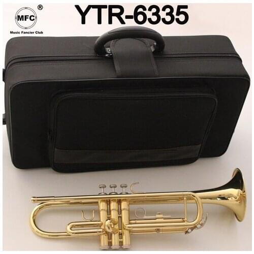 Music Fancier Club Bb Trumpet 6335 Gold Lacquer Music Instruments Profesional Trumpets Student Included Case Mouthpiece