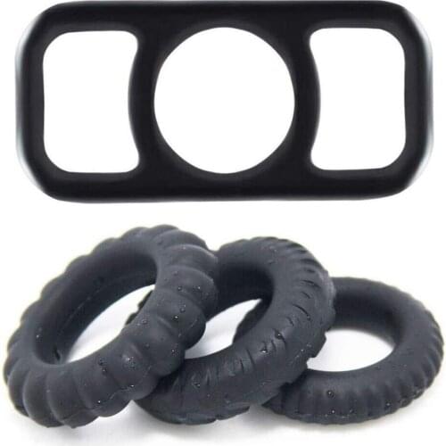 Penis Rings Set Car Wheel Ejaculation Delay Cockring Silicone Cock Erection Ring Stretcher Erotic Adult Sex Toys for Men Male