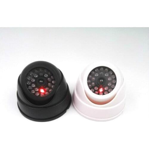 Outdoor CCTV Fake Simulation Dummy Camera Home Surveillance Security Dome Mini Camera Flashing LED Light Fake Camera Black