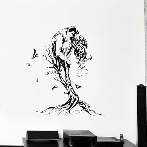 Couple Wall Decal Abstract Love Tree Vinyl Window Stickers Romantic Bedroom Living Room Home Decoration Creative Wallpaper Z811