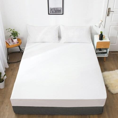New Product 1pc 100%Polyester Solid Fitted Sheet Mattress Cover Four Corners With Four Colors Elastic Band Bed Sheet