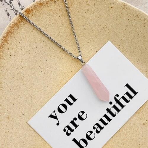 New Necklace 2021 Unique Geometric Design Natural Stone Pendant Trend Necklace Womens and Mens Souvenir Jewelry Gifts Party