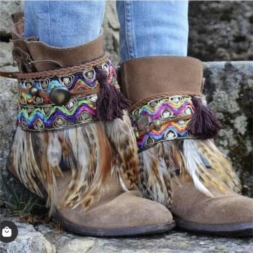 Boho Original Shoe Feather Buckle Accessories DIY Combination Decoration for Boot Charms Bracelets Women Gifts