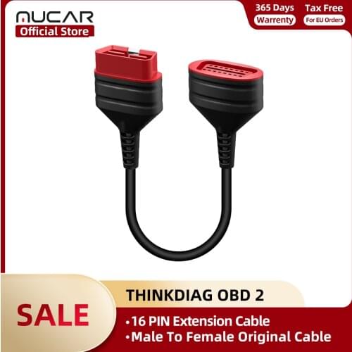 ThinkDiag OBD2 Male to Female Original Extension Cable for Easydiag 3.0/Mdiag/Golo Stronger Faster Main Extended Connector 16Pin