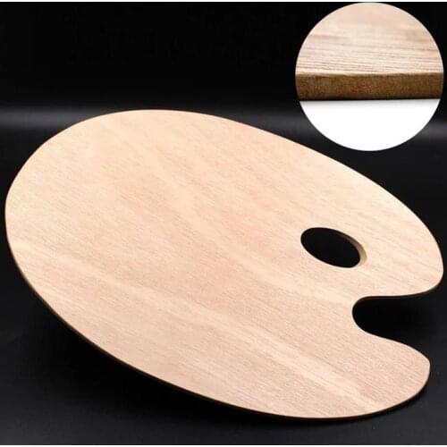 20x30cm Art Painting Color Palette Mixer Wooden Oval Oil Painting Acrylic Color Mixing Board Paint Tray Drawing Plate Study Tool