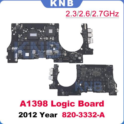 Full Tested A1398 Logic Board for MacBook Retina 15" Motherboard 2.3/2.6/2.7GHz 8G 16GB RAM 1G GPU 2012 820-3332-A