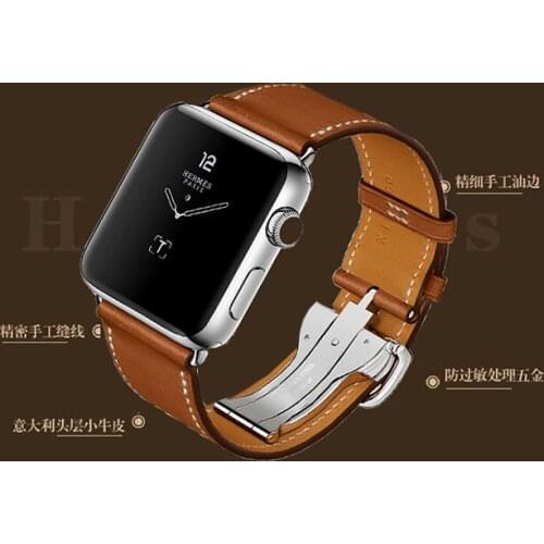 Hot sale Genuine Leather band for apple watch strap series SE Single Tour belt 44mm 40mm For iwatch 6/5/4/3/2/1 38mm 42mm