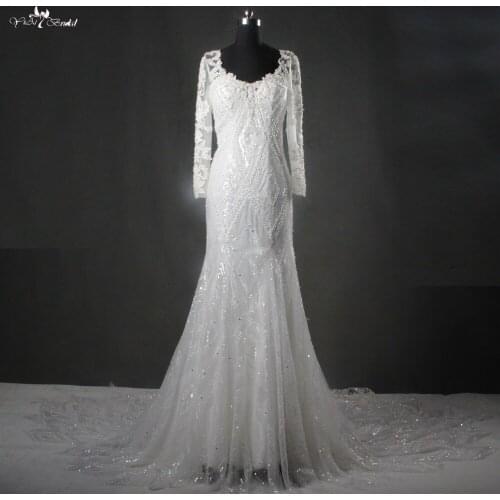 RSW1115 Yiaibridal Real Picture Long Sleeve Mermaid Wedding Dresses 2017