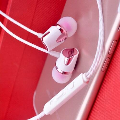 Stereo 3.5mm jack wired headset universal in-ear subwoofer stereo sports music gaming headset with microphone for mobile phones