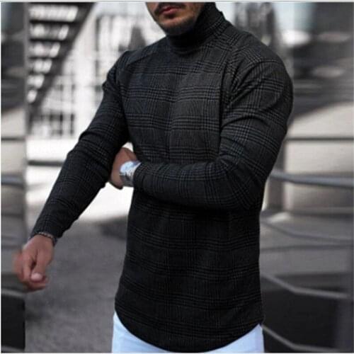 Autumn Spring Turtleneck Pullover Cotton Patchwork Long Sleeve No Yq Slim Fit Clothes Knitted Casual Male Sweater Drop Shipping