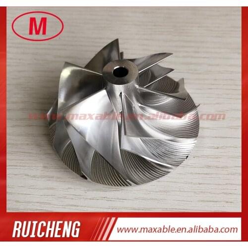 T04E 442476-0017 58.00/74.99mm 6+6 blades turbo aluminum 2618/milling/billet compressor wheel for 466290-0002/465535-0001