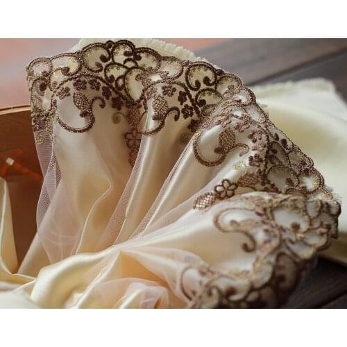 2yards/lot 13cm wide Embroidered Tulle Lace trim mesh Lace Ribbon French Lace Fabric~beautiful