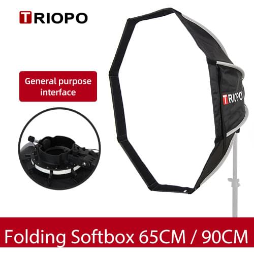 Triopo KX65 65cm Speedlite Octagon Umbrella Softbox Outdoor Flash Soft Box for Godox V1 Speedlite Softbox