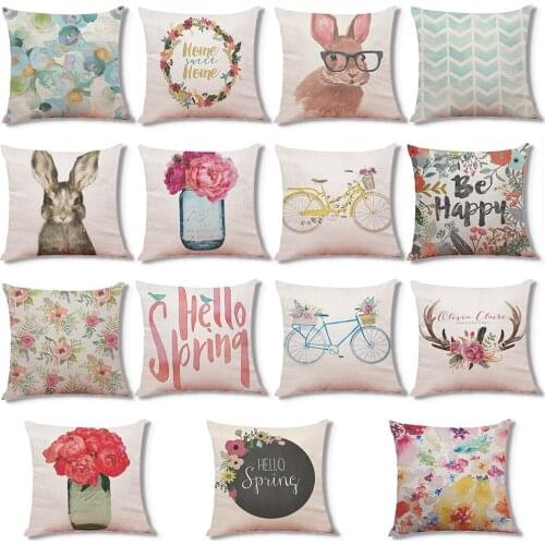 Zeroomade Colorful Flowers Cotton Linen Cushion Covers Home Decorative Morden Throw Pillowcases For Sofa Chair 15 Styles 45x45