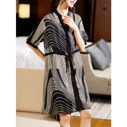 Ladies Black Striped Chiffon Dress Female 2021 New Korean Loose Summer Fashion V-neck Suspenders+Dress 5XL Two-piece Set aq1081