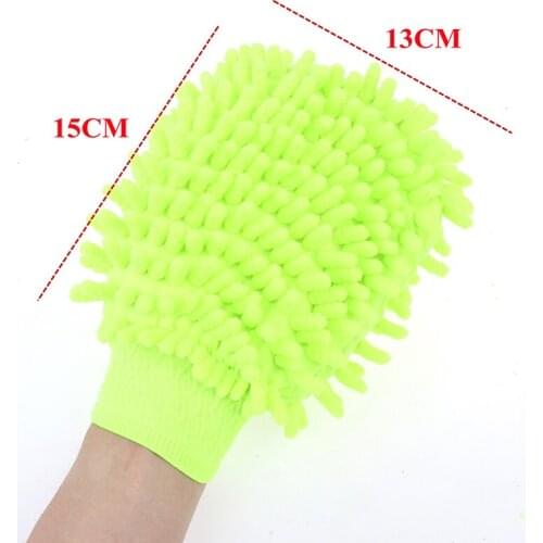 1pc Ultrafine Fiber Chenille Microfiber Car Wash Glove Mitt Soft Mesh for Car Wash random color