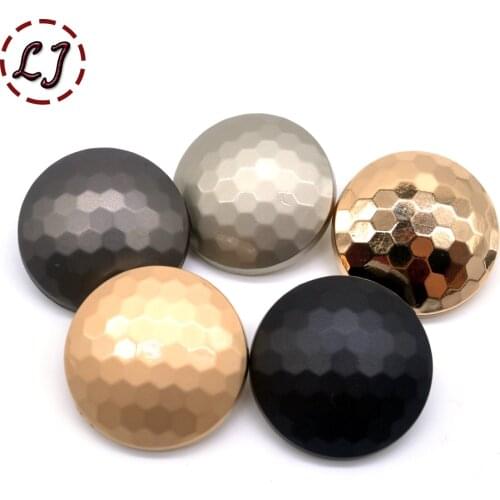 High quality 10pcs/lot new fashion decorative buttons gold sphere Mosaic metal sewing button for women men overcoat shirt DIY
