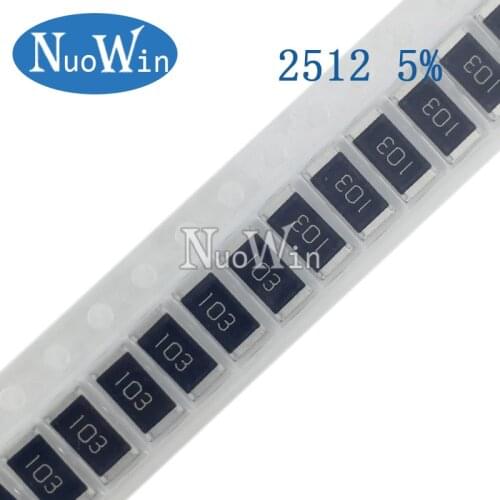 100pcs 2512 5% 1W SMD Chip Resistor resistors 0R - 10M 0 10 100 220 470 ohm 0R 10R 100R 220R 470R 1K 2.2K 4.7K 10K 100K 1M 10M