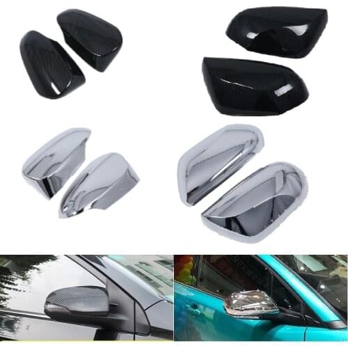 2PCS Carbon Fiber /Chrome Rearview Mirrors Cover Cup For Toyota Avalon Venza Corolla C-HR CHR Auris Yaris