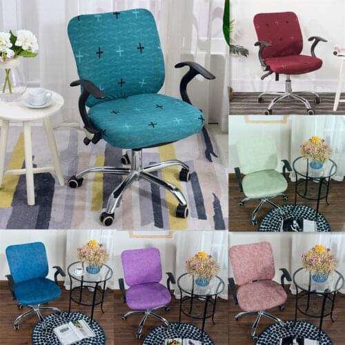 2PCS Universal Spandex Chair Cover Elastic Split Chair Back Cover+seat Cover Office Rotating Computer Stretch Chair Cover