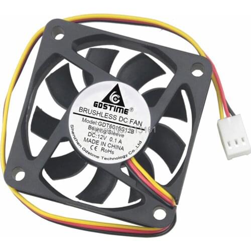 5 PCS Gdstime DC 12V 3Pin 60mm 60x60x15mm Computer CPU Cooling Cooler Fan