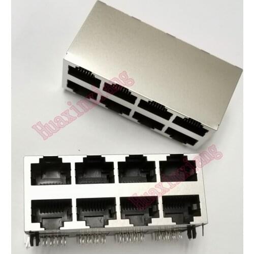 5PCS/Lot RJ45 8P8C 8 Ports Steel Shield Network Double Female Jack/Socket Connector 2*4P without LED