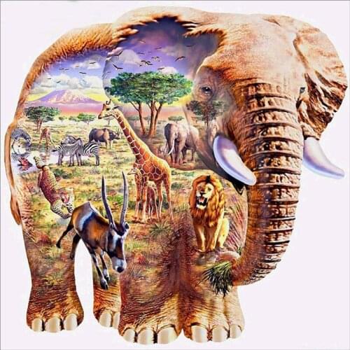 5D DIY Diamond Painting Animal Elephant Cross Stitch Full Diamond Mosaic Rhinestone Painting Diamond Embroidery Home Paintings