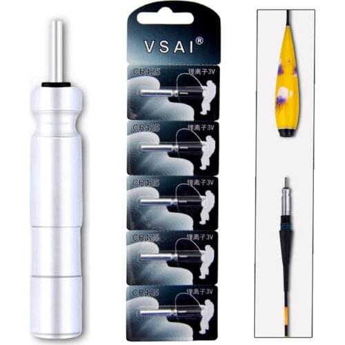 5pcs/lot CR425 Batteries Fishing Float 3V Night Light Lithium Pin Cells LED Fishing Float Accessories Fishing Tools Tackles 2020