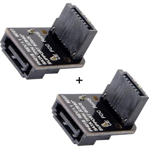 7pin Male Up 90 Degree Angled to SATA 7Pin Female Adapter Mainboard Motherboard for Desktops SSD HDD