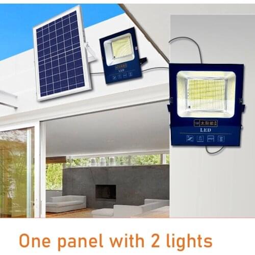804LED One Panel With Two Light Solar LED Light Waterproof Outdoor Garden Lamp Remote Control Extension Cable Street Lighting