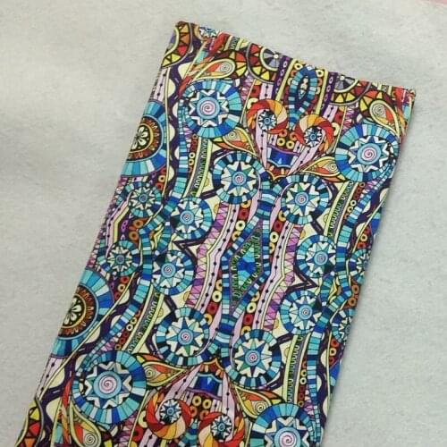 Brand New Colorful Circle Wave African Geometry Patterns Printed Cotton 50x105cm Africa Fabric Patchwork Cloth Bag Home Decor