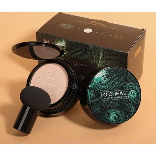 BB Air Cushion Foundation Mushroom Head CC Cream Concealer Whitening Makeup Cosmetic Waterproof Brighten Face Base Tone