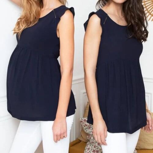 Maternity Plus Size Nursing Wrap Double Layer Sleeveless Blouse T Shirt Pregnancy Women Loose Comfy Breastfeeding Tank Tops Tee