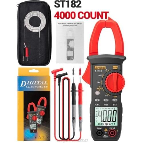 ST182 Digital Clamp Meter Ammeter AC Current Multimeter DC/AC Voltage Tester Amp Hz Capacitance NCVTemperature A06 21 Dropship